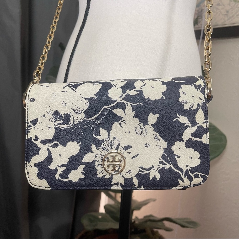 Tory Burch floral and gold crossbody